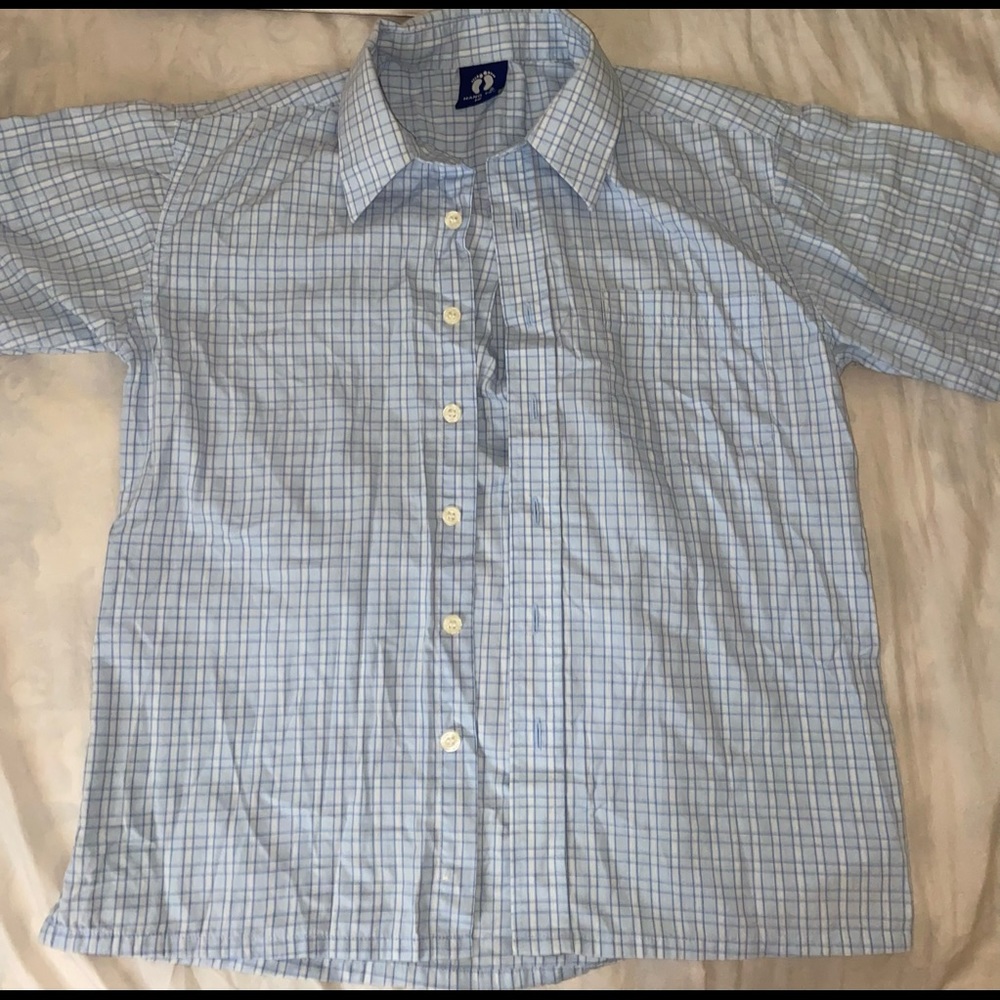 Blue button-down t-shirt